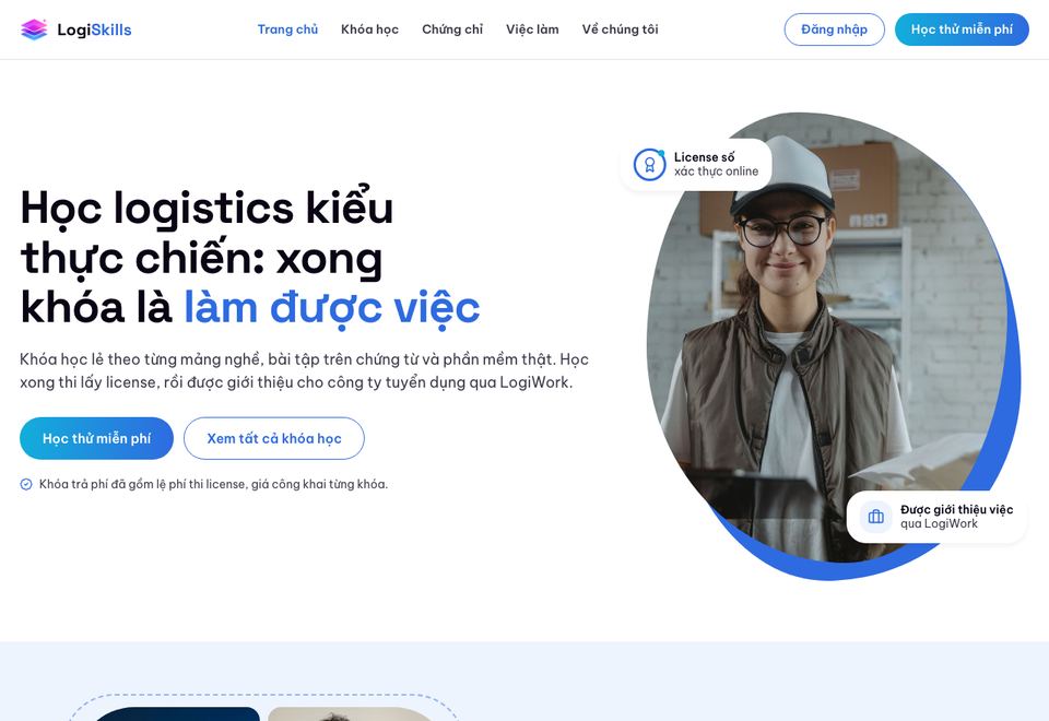 Trang chủ website LogiSkills tại logiedu.co